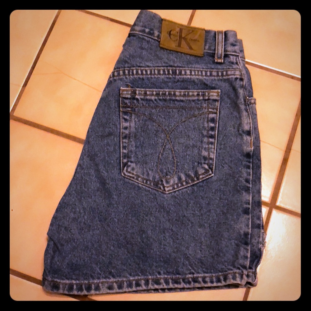 Calvin Klein high waist jean shorts. Excellent fit
